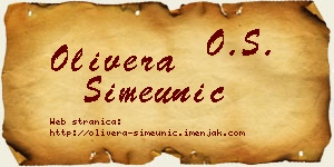 Olivera Simeunić vizit kartica